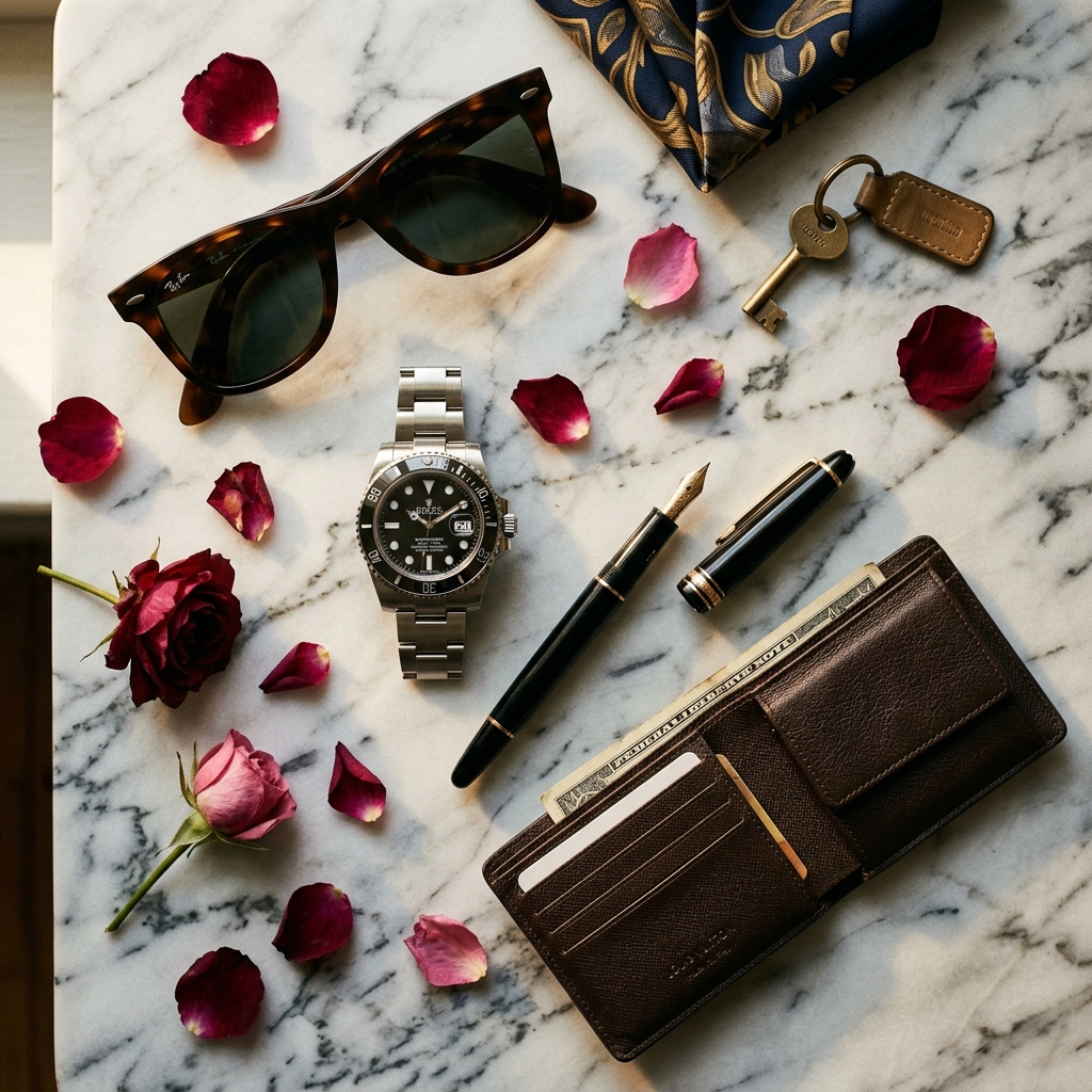 Luxury flat lay